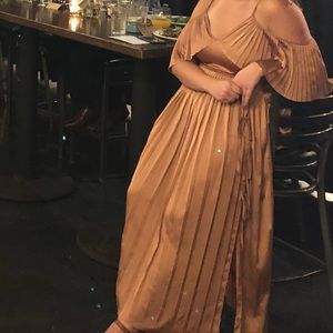 Banana Republic Pleated Dress with Flutter Sleeve